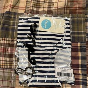 Boden Navy/White Striped Bikini Bottoms NWT
